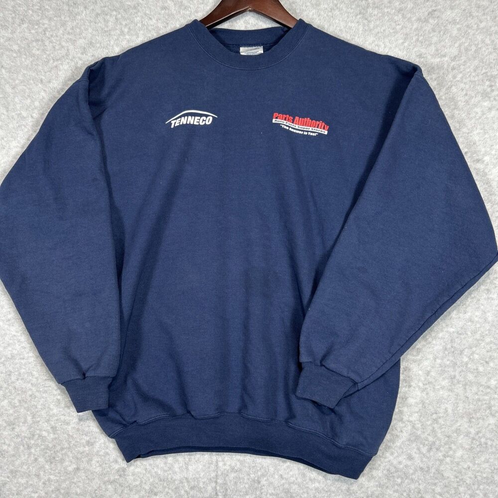 Port & Company Mens Crewneck Sweatshirt Tenneco Parts Authority Auto XL Navy